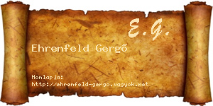 Ehrenfeld Gergő névjegykártya